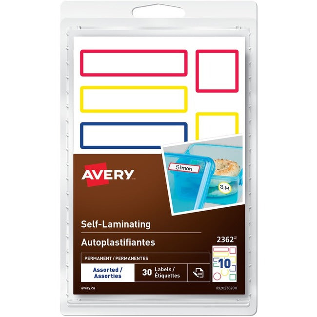 Avery&reg; Self-Laminating Labels Handwrite, Assorted Sizes