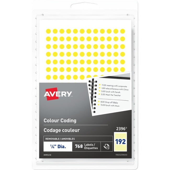 Avery&reg; Removable Colour Coding Labels Handwrite, ¼"