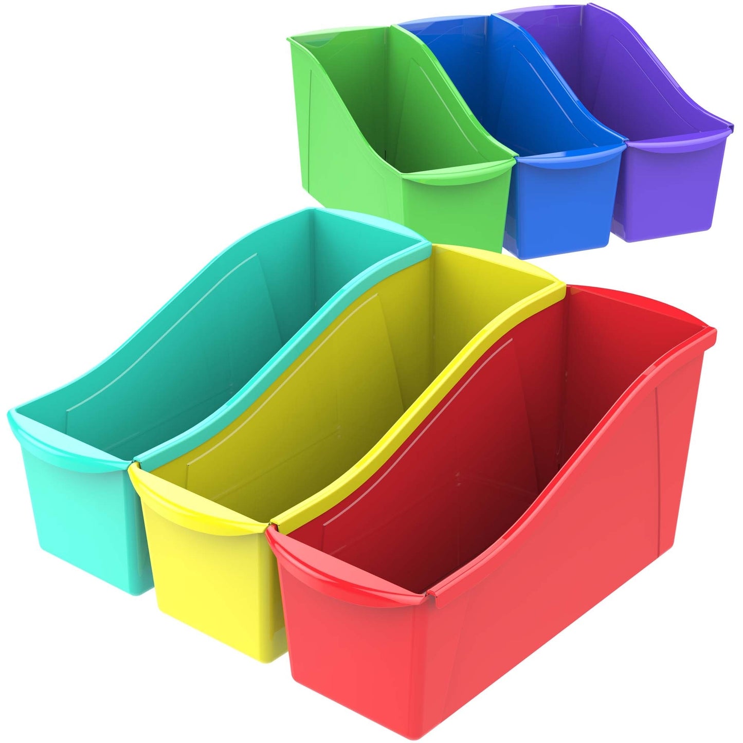 Storex Large Book Bin, Assorted Colors