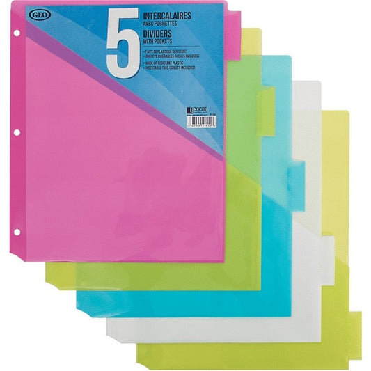 Geocan 5 Plastic Dividers with Pocket