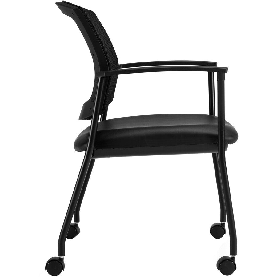 IBEX GUEST CHAIR/CASTR MSH BLK