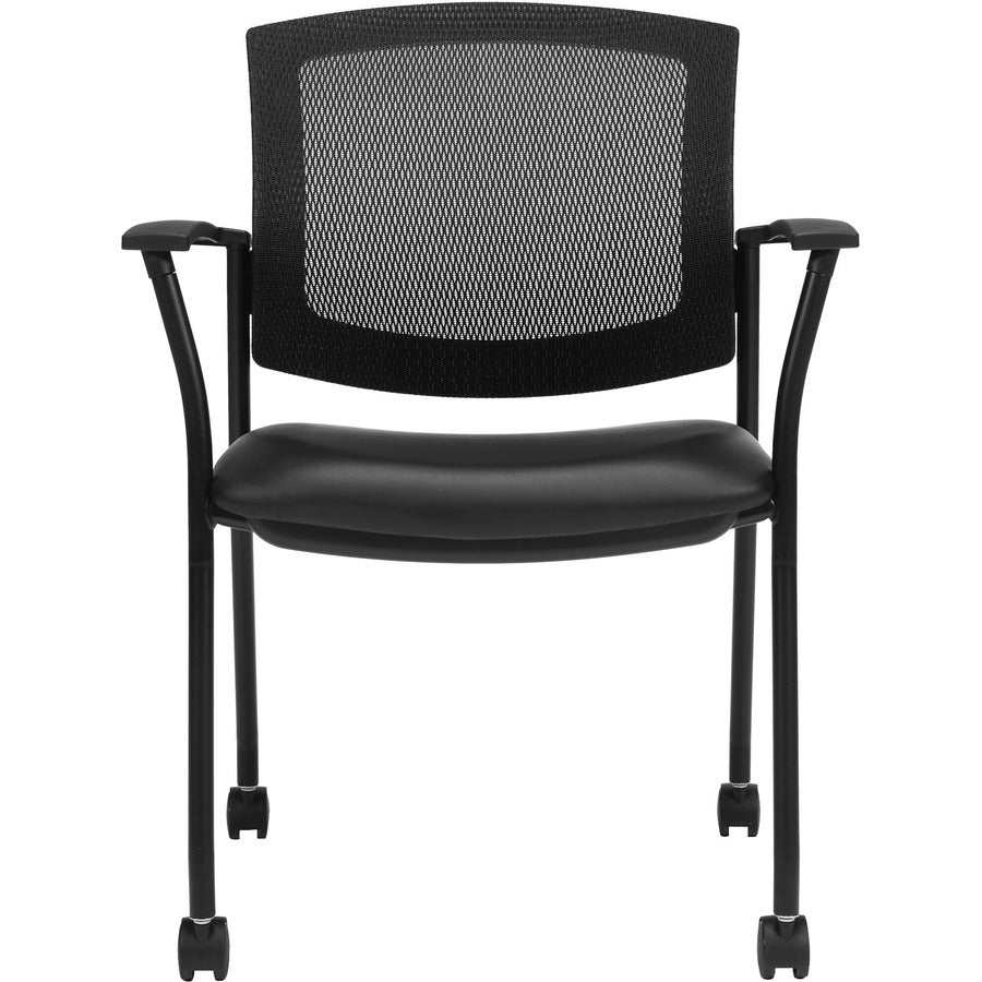 IBEX GUEST CHAIR/CASTR MSH BLK