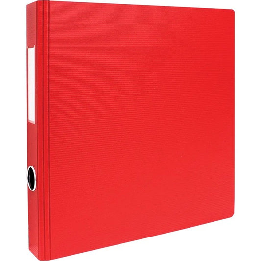 Geocan 1" Textured Heavy-duty Binder, Red