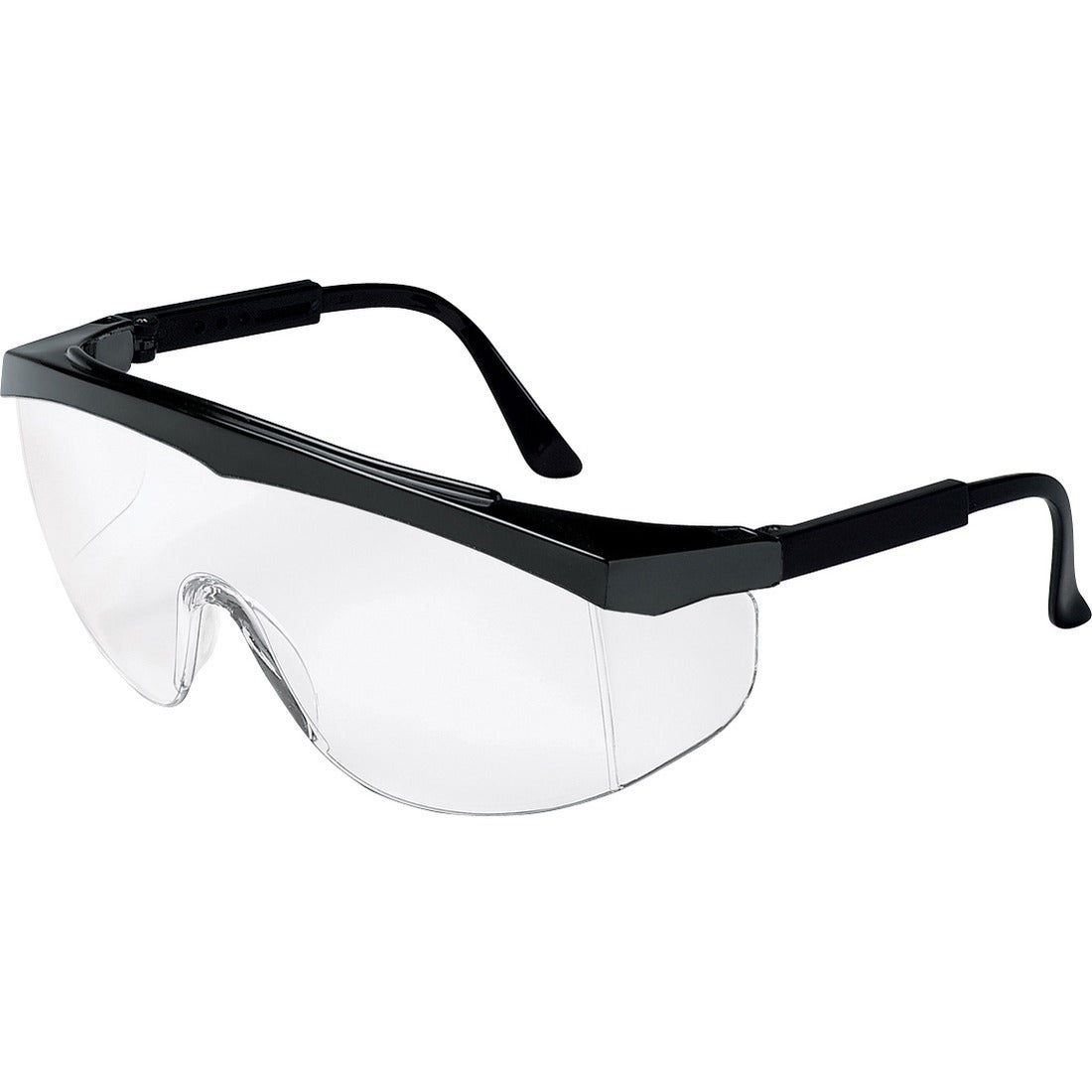 MCR Safety SS1 Series Black Safety Glasses With Clear Lens