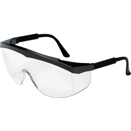 MCR Safety SS1 Series Black Safety Glasses With Clear Lens