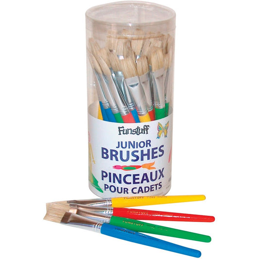 Funstuff 36 Chubby Flat Bristle Brushes in Cannister