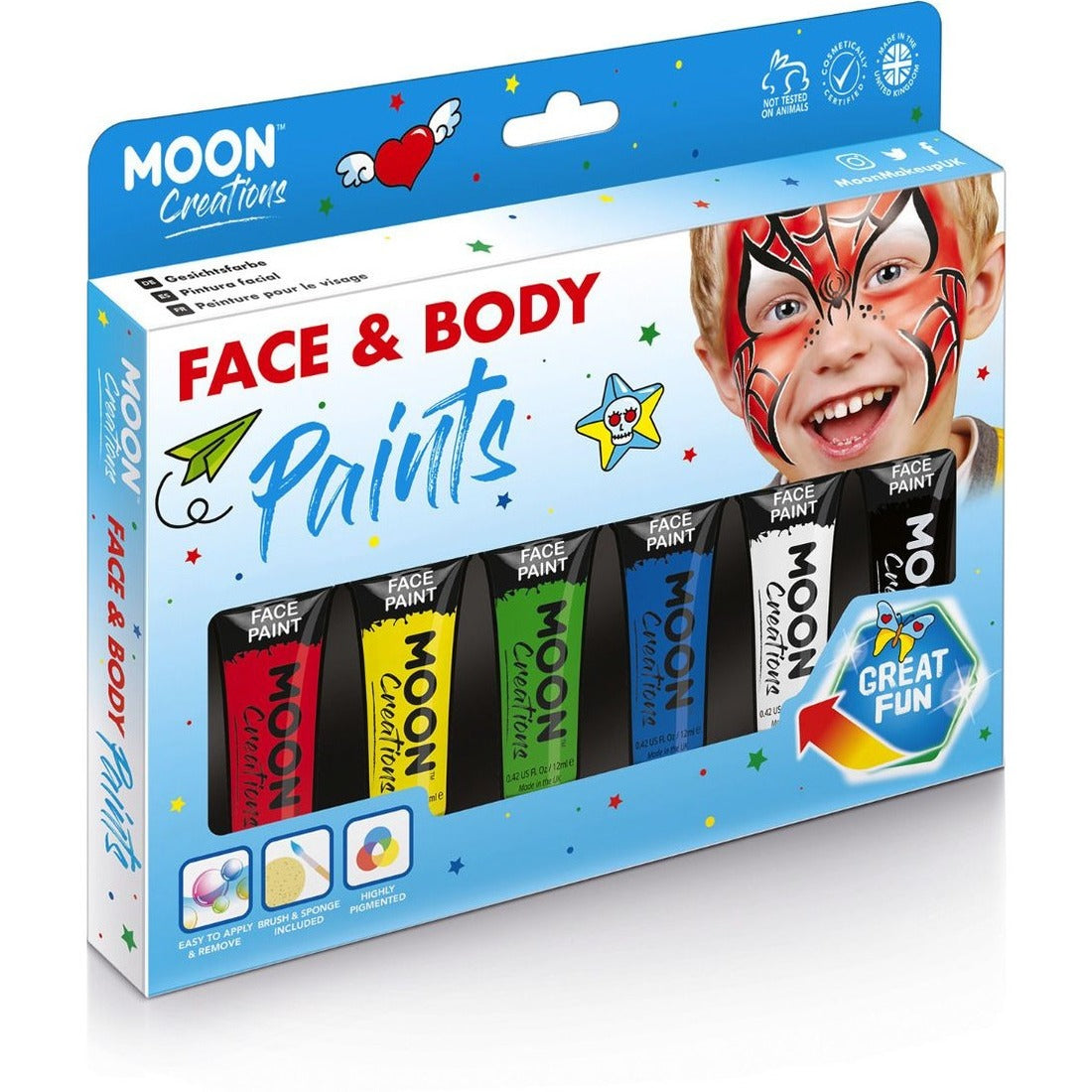 Moon Creations Face & Body Paint Primary Colours Boxset