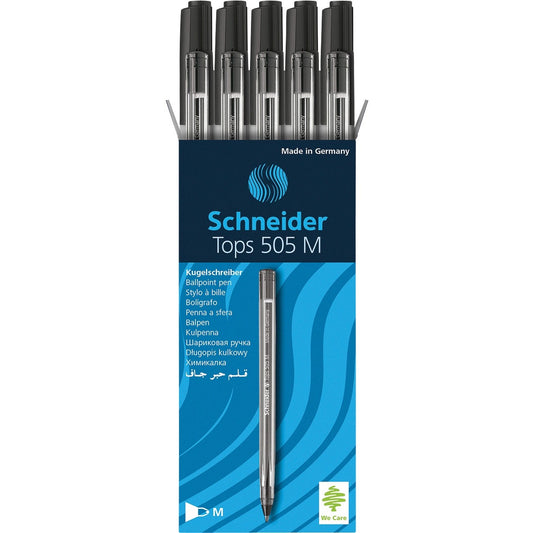 Schneider Ballpoint Pen Tops 505 M Black Box 10 pieces