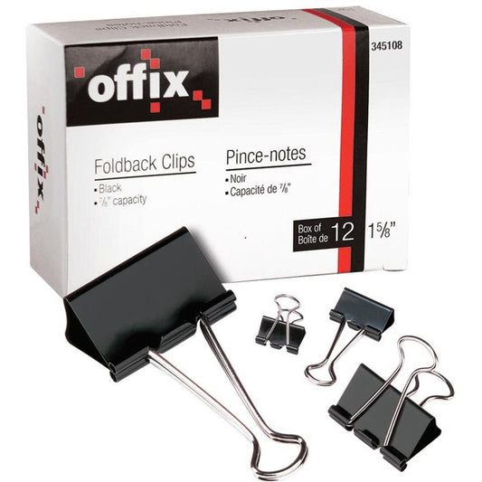 Offix Foldback Clips 3/4" (cap. 3/8")