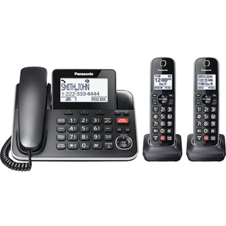 Panasonic KX-TGF872B DECT 6.0 Corded/Cordless Phone - Black - KXTGF872B