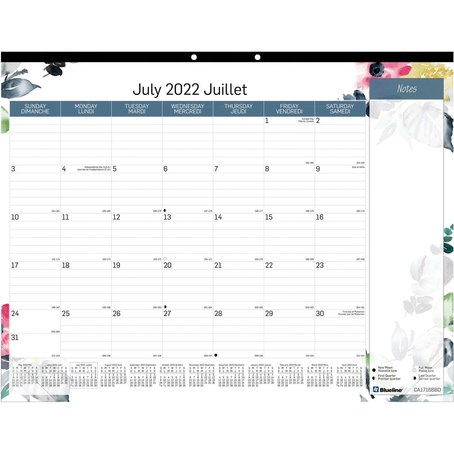 Blueline Blueline 18-Month Academic Monthly Desk Pad Calendar