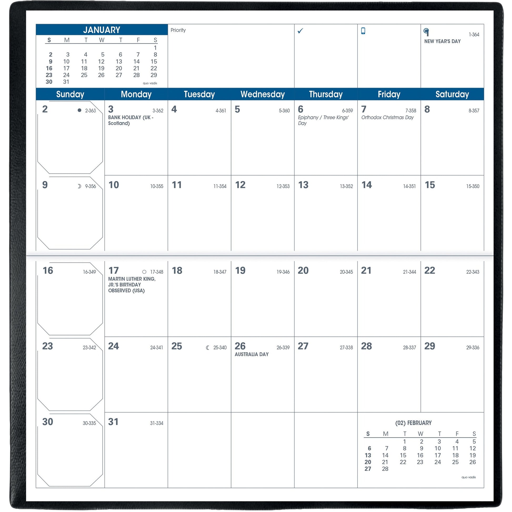 Quo Vadis Quo Vadis Visoplan Monthly Planner - English