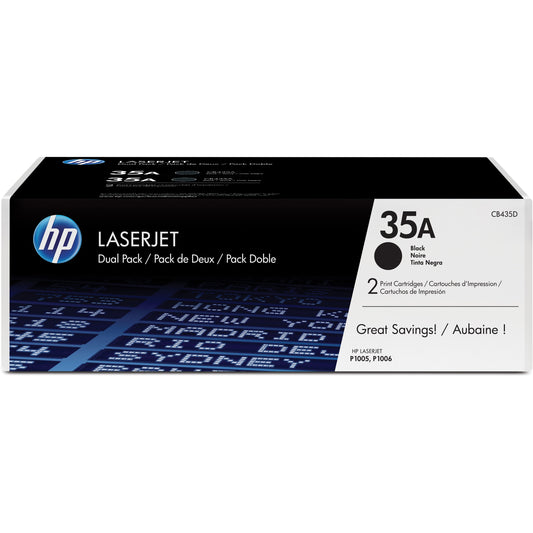 HP 35A (CB435D) Original Toner Cartridge - Dual Pack - Black