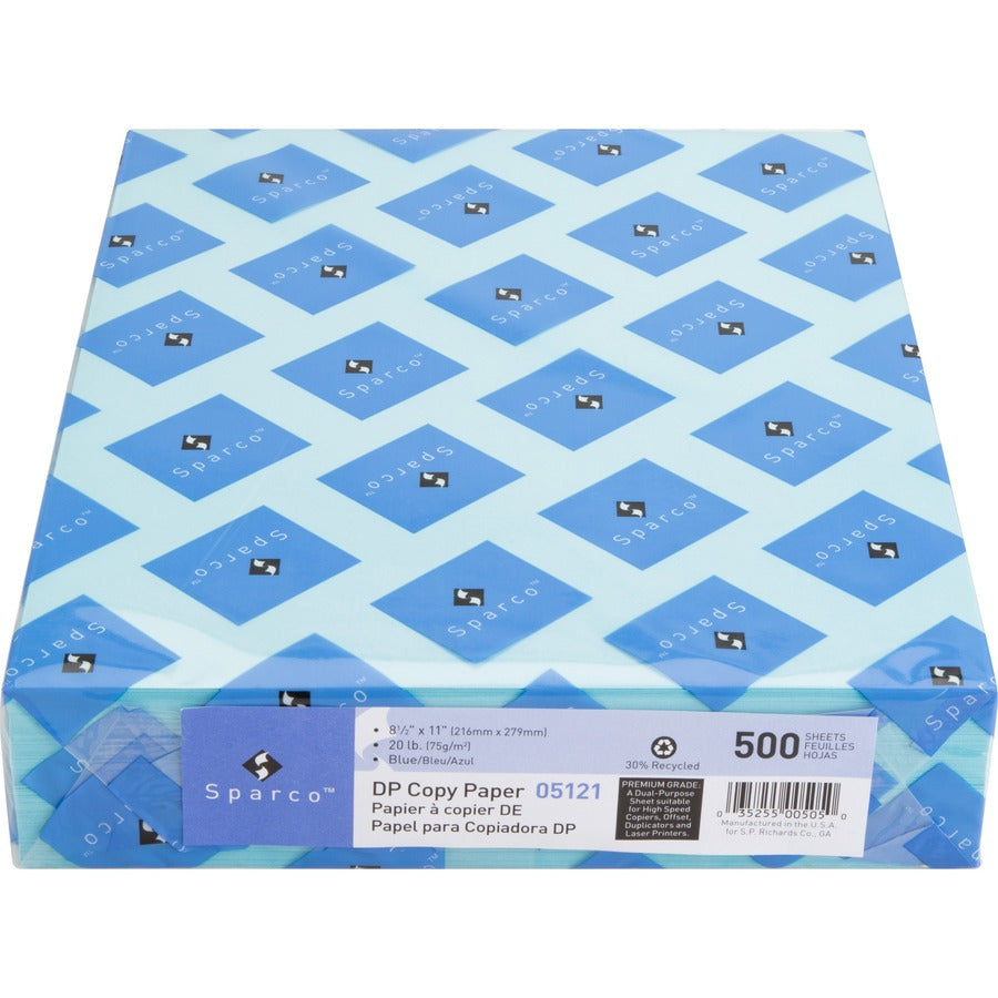 Sparco Laser Copy & Multipurpose Paper - Blue - Recycled - 30% Recycled Content - 05121