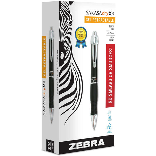 Zebra Pen Sarasa Dry X10 Gel Retractable RDI Pens