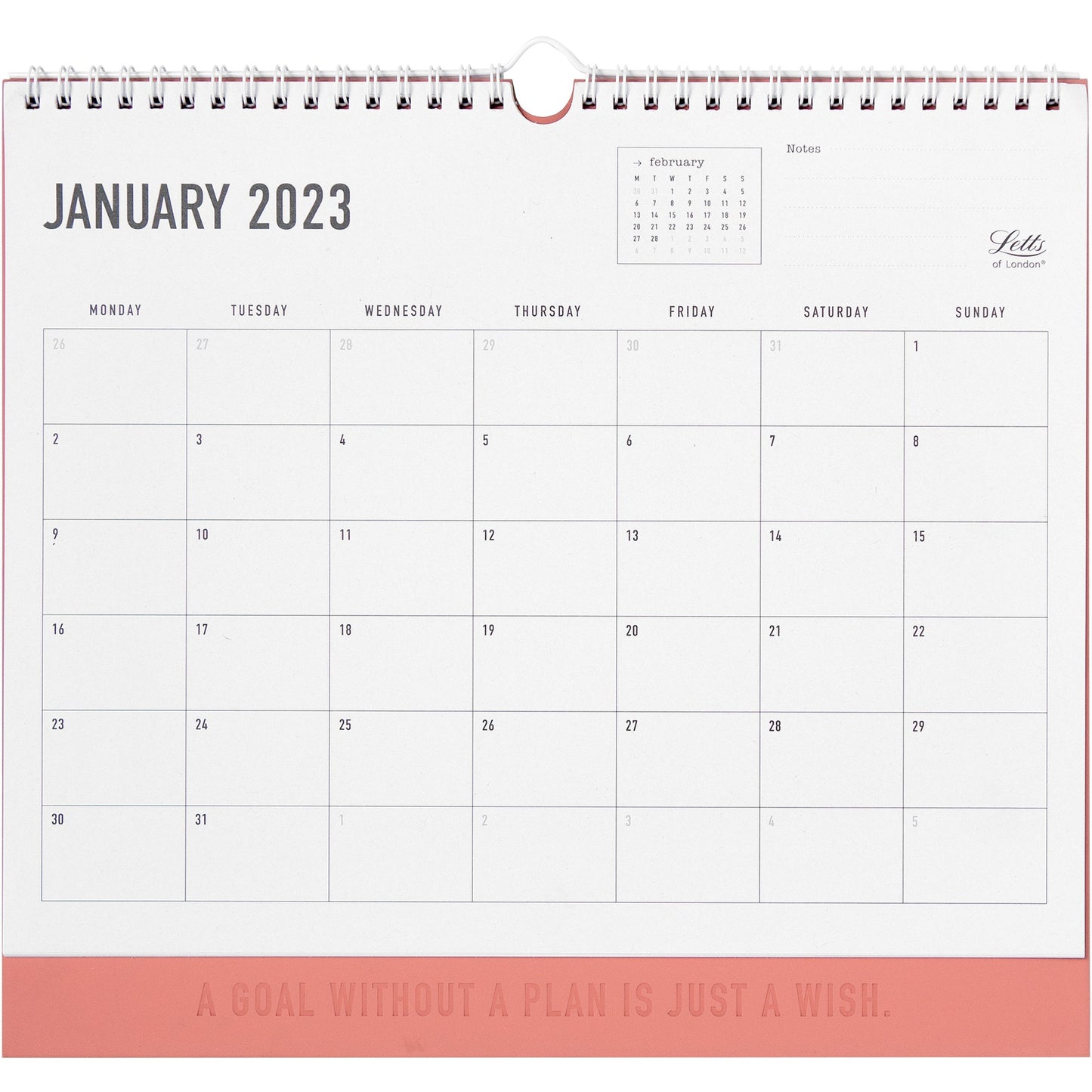 Blueline Letts Monthly Wall Calendar