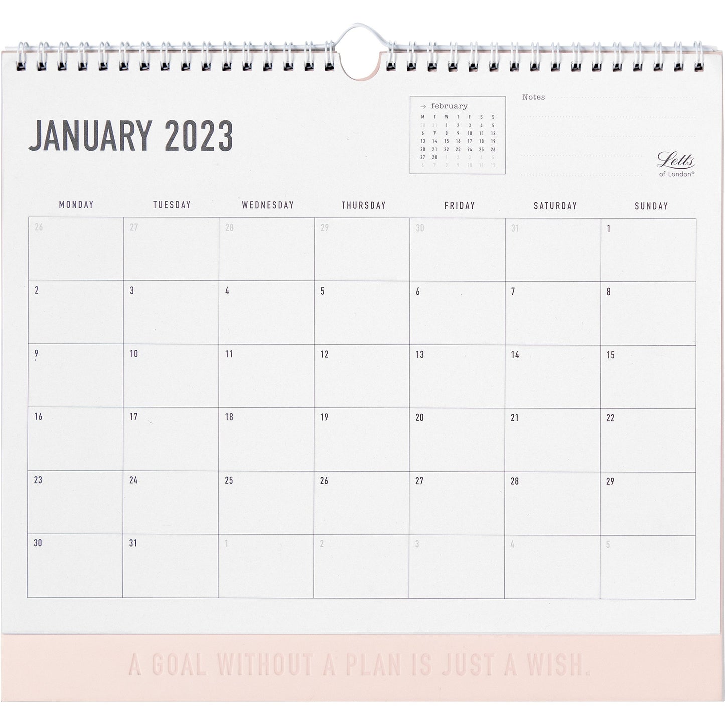 Blueline Letts Monthly Wall Calendar