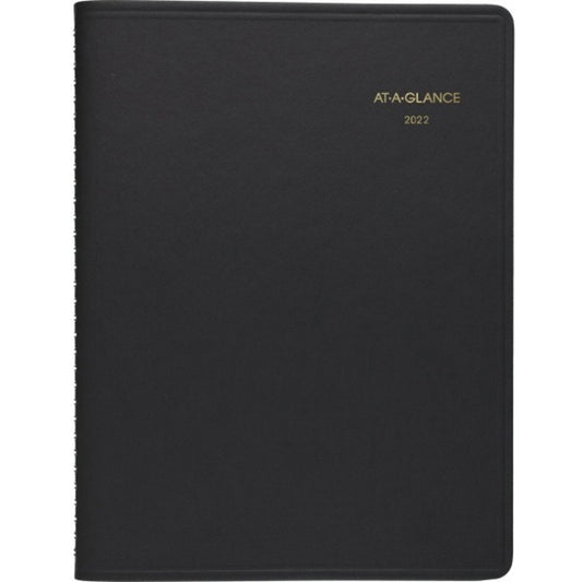 AT-A-GLANCE&reg; 15-Month Monthly Planner, 9&quot; x 11&quot;, Black, January 2022 To March 2023, 7026005