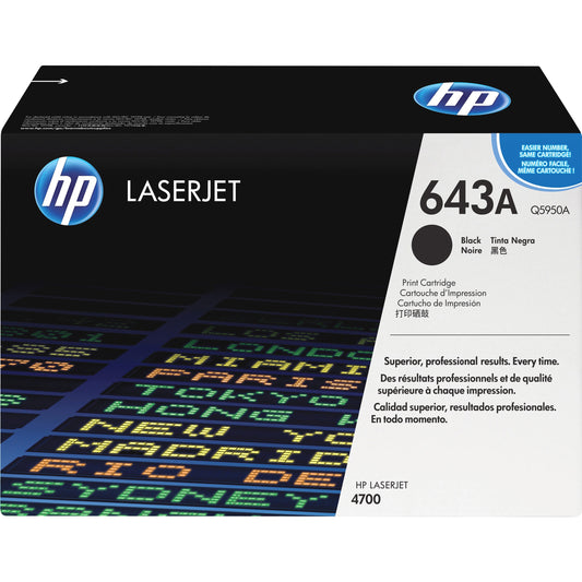 HP 643A (Q5950A) Original Toner Cartridge - Single Pack - Black