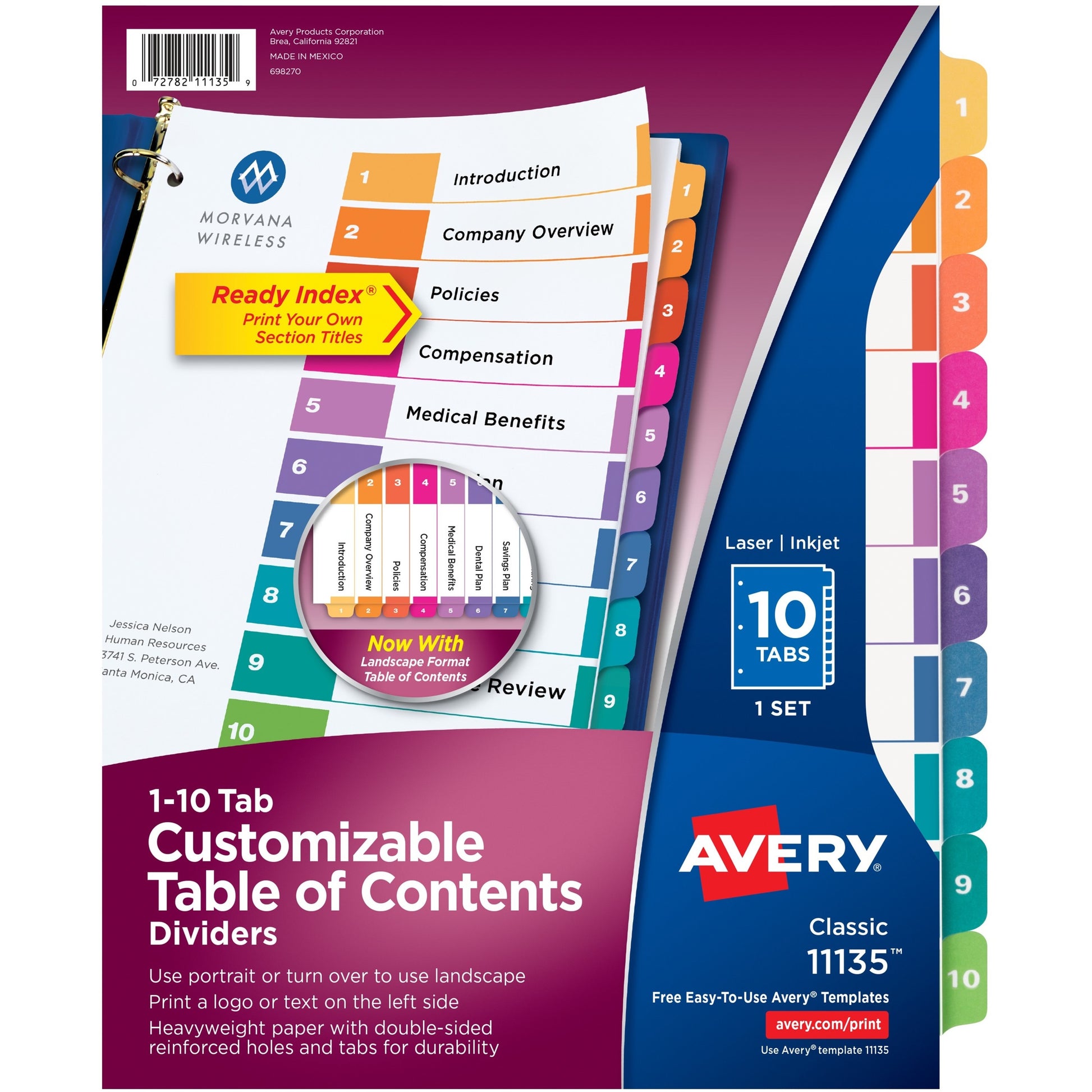Avery&reg; Ready Index Custom TOC Binder Dividers