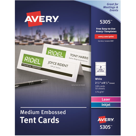 Avery&reg; Laser, Inkjet Tent Card - White