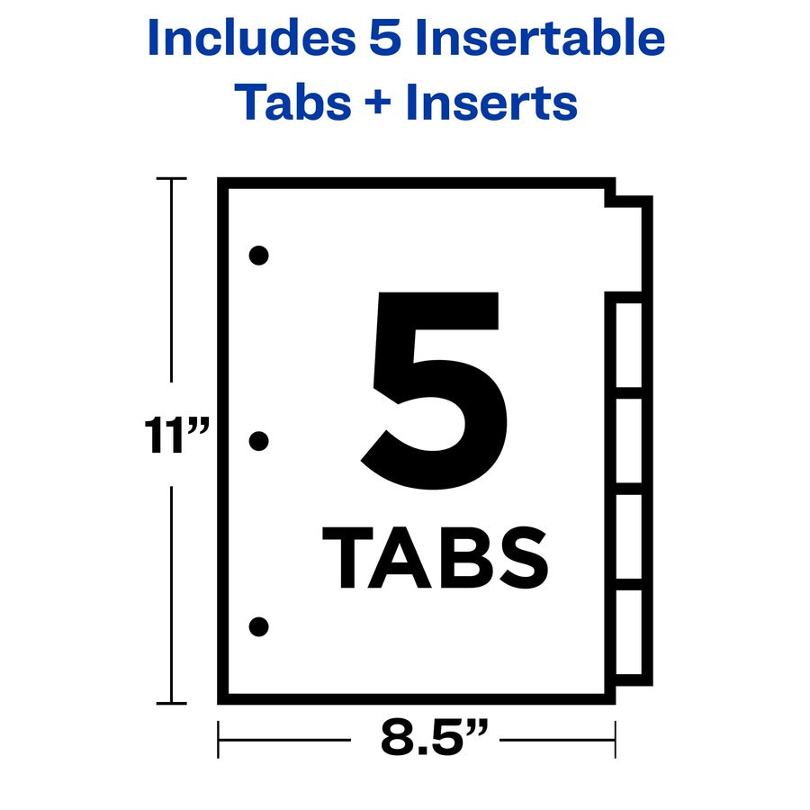 DIVIDER,INSERT,5TAB,PLAS,MI