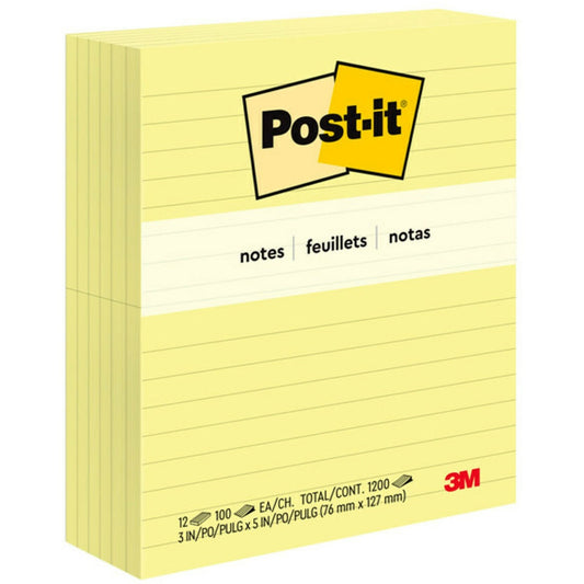 Post-it&reg; Notes Original Lined Notepads