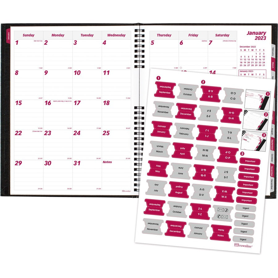 Brownline Monthly Planner - CB1262C.BLK