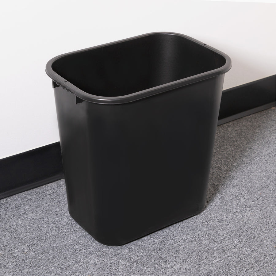 WASTEBASKET, RECT 14.5"H*BLACK